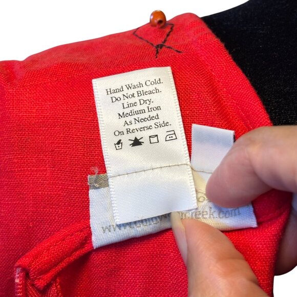 Coldwater Creek Red Sleeveless Embroidered Maxi Dress Size 20 Linen/Rayon Blend - Picture 13 of 15